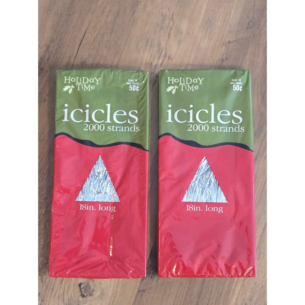 2 Packs - 4000 Total Strands - Holiday Time Christmas Tinsel Icicles Silver 18in